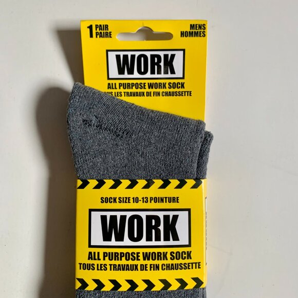 2/$10* Mens Work Socks Size 10-13 All Purpose Work Sock 1 Pair - Picture 3 of 5